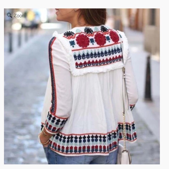 Zara 🖤NWT embroidered boho jacket - Picture 6 of 7